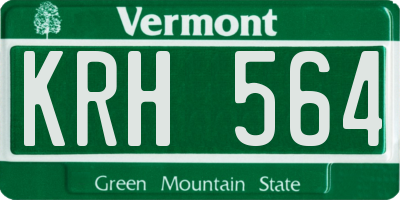 VT license plate KRH564