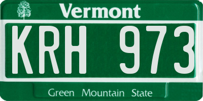 VT license plate KRH973