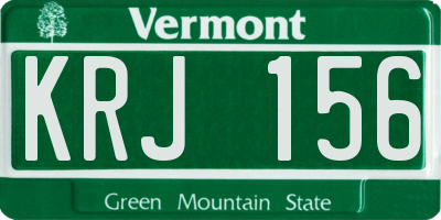 VT license plate KRJ156