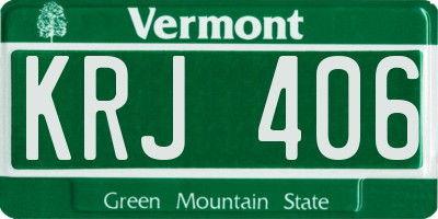 VT license plate KRJ406