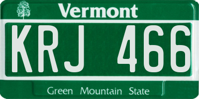VT license plate KRJ466