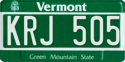VT license plate KRJ505