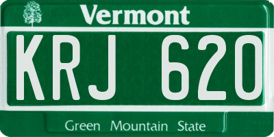 VT license plate KRJ620