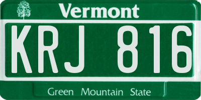 VT license plate KRJ816