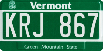 VT license plate KRJ867