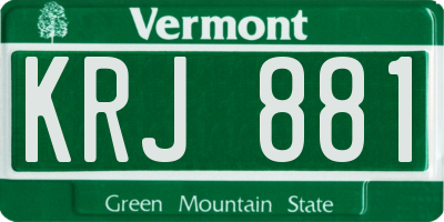 VT license plate KRJ881