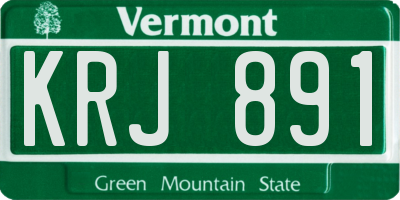 VT license plate KRJ891