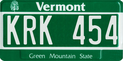 VT license plate KRK454