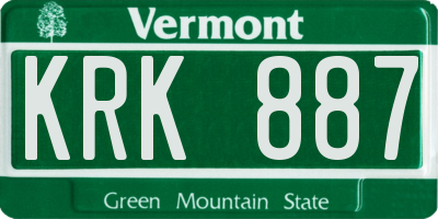VT license plate KRK887
