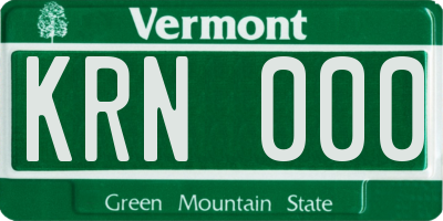 VT license plate KRN000