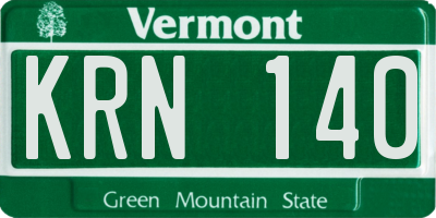 VT license plate KRN140