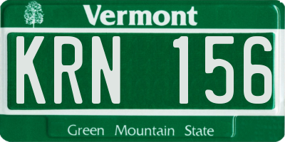 VT license plate KRN156