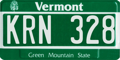 VT license plate KRN328