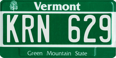 VT license plate KRN629