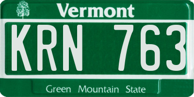 VT license plate KRN763