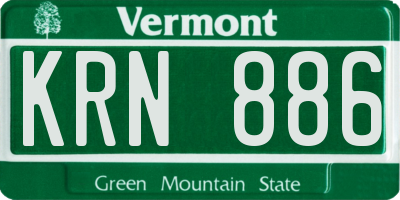 VT license plate KRN886