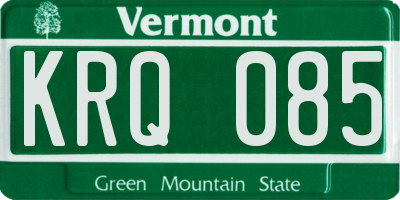 VT license plate KRQ085