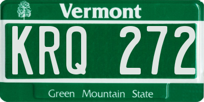 VT license plate KRQ272