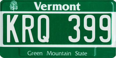VT license plate KRQ399