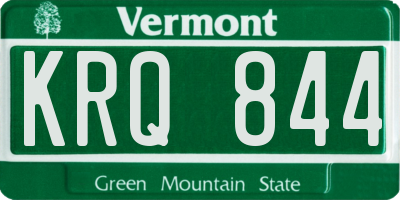 VT license plate KRQ844
