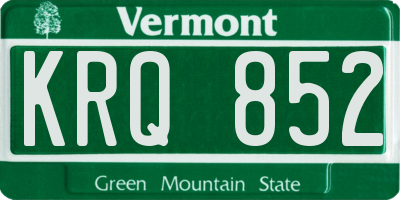 VT license plate KRQ852