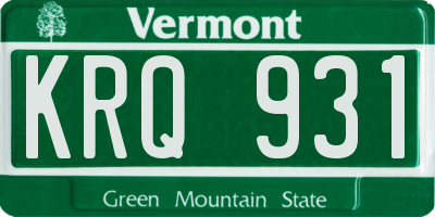 VT license plate KRQ931