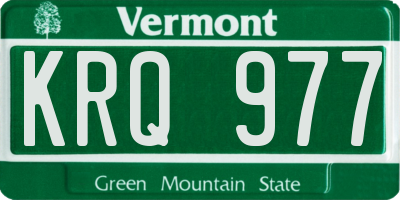 VT license plate KRQ977