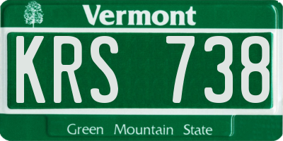 VT license plate KRS738