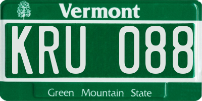 VT license plate KRU088