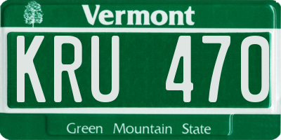 VT license plate KRU470