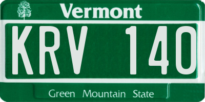 VT license plate KRV140