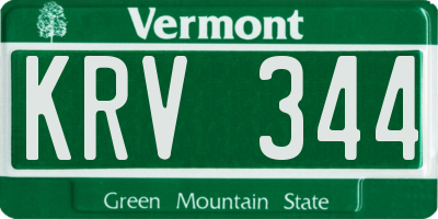VT license plate KRV344