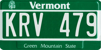 VT license plate KRV479