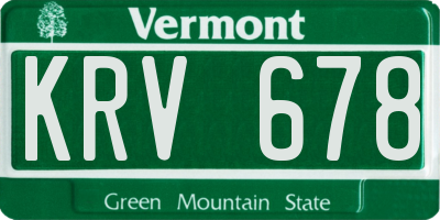VT license plate KRV678