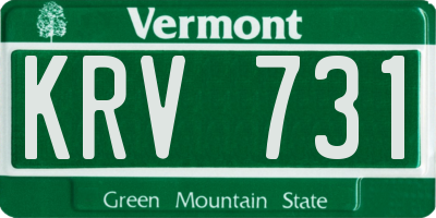 VT license plate KRV731