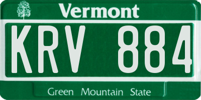 VT license plate KRV884
