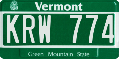 VT license plate KRW774