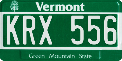 VT license plate KRX556