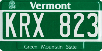 VT license plate KRX823