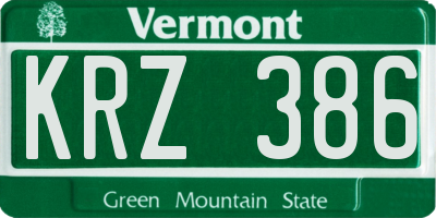 VT license plate KRZ386
