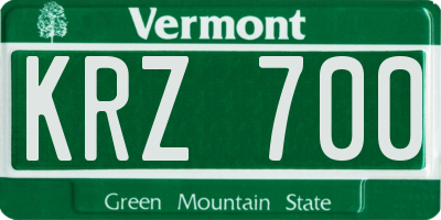 VT license plate KRZ700