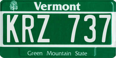 VT license plate KRZ737