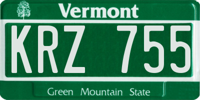 VT license plate KRZ755