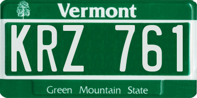 VT license plate KRZ761