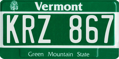 VT license plate KRZ867