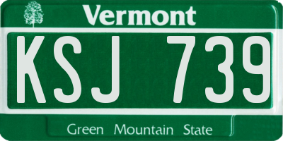 VT license plate KSJ739
