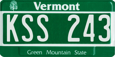 VT license plate KSS243