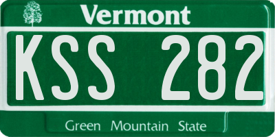 VT license plate KSS282