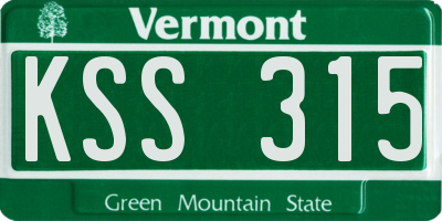 VT license plate KSS315