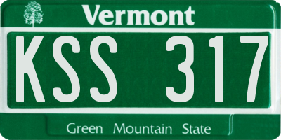 VT license plate KSS317